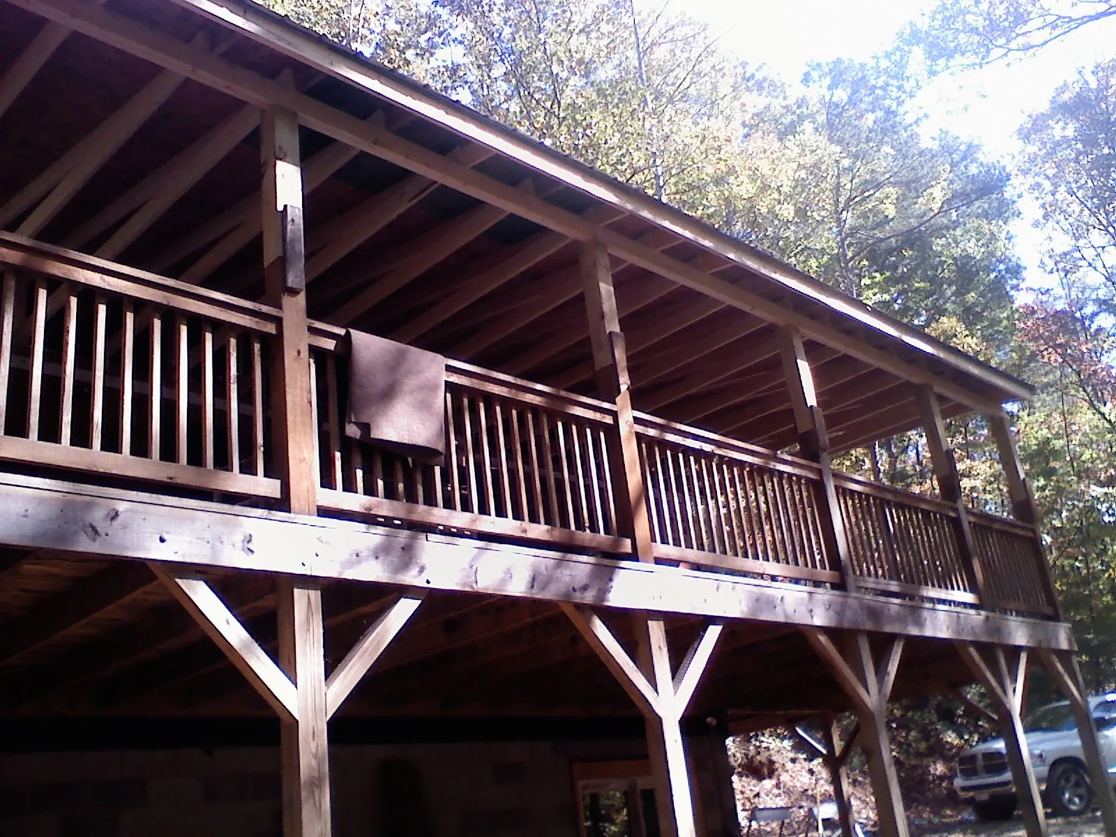 Timber framing under a new elevated porch and deck — Roof Leak Repair in Tatamy by Roofing Brothers